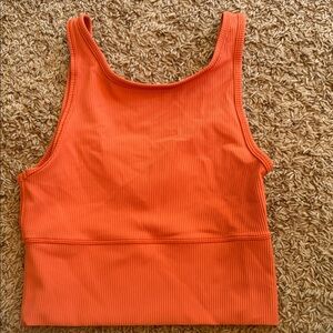 Orange Ribbed Women's Tank Top